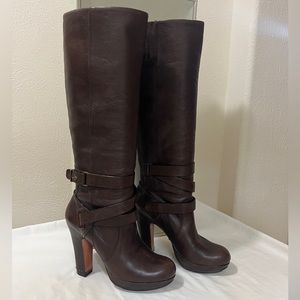 BCBGMAXAZRIA MANDY Knee-High Platform Leather Boots 7M